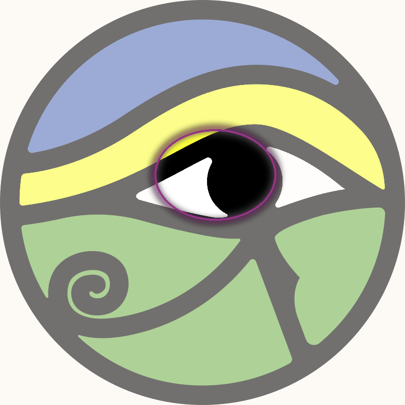 The eye with the pupil highlighted