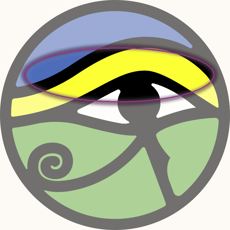 The eye with the band crossing it highlighted